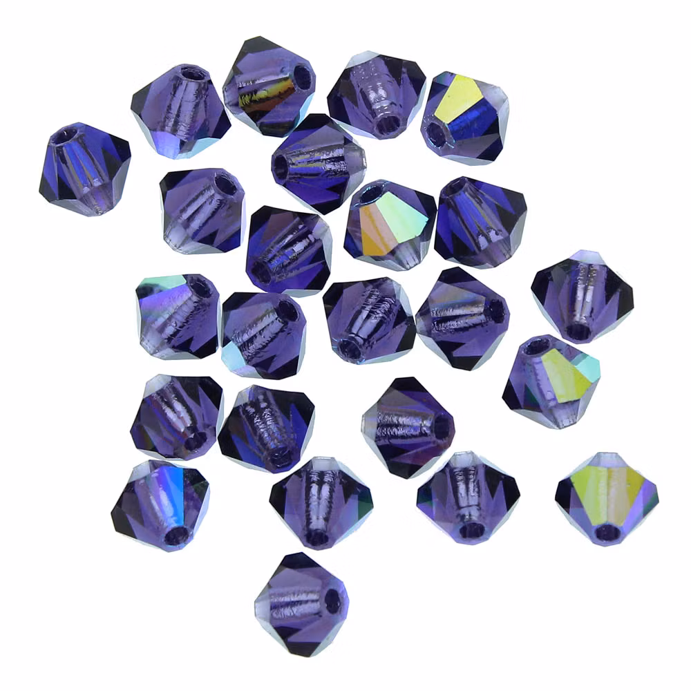 Deep Tanzanite AB Preciosa Bicone 4mm 24st