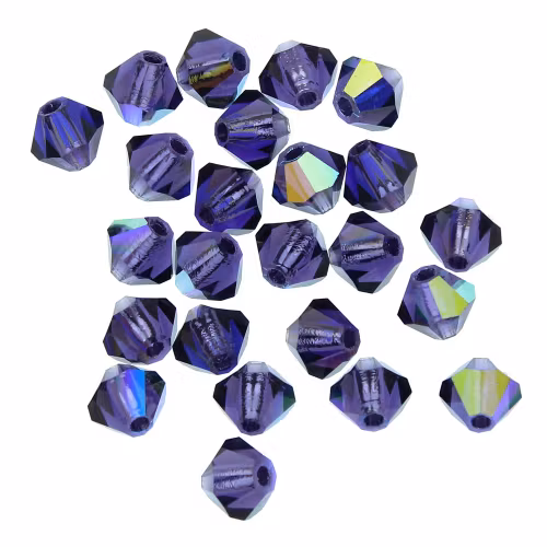 Deep Tanzanite AB Preciosa Bicone 4mm 24st