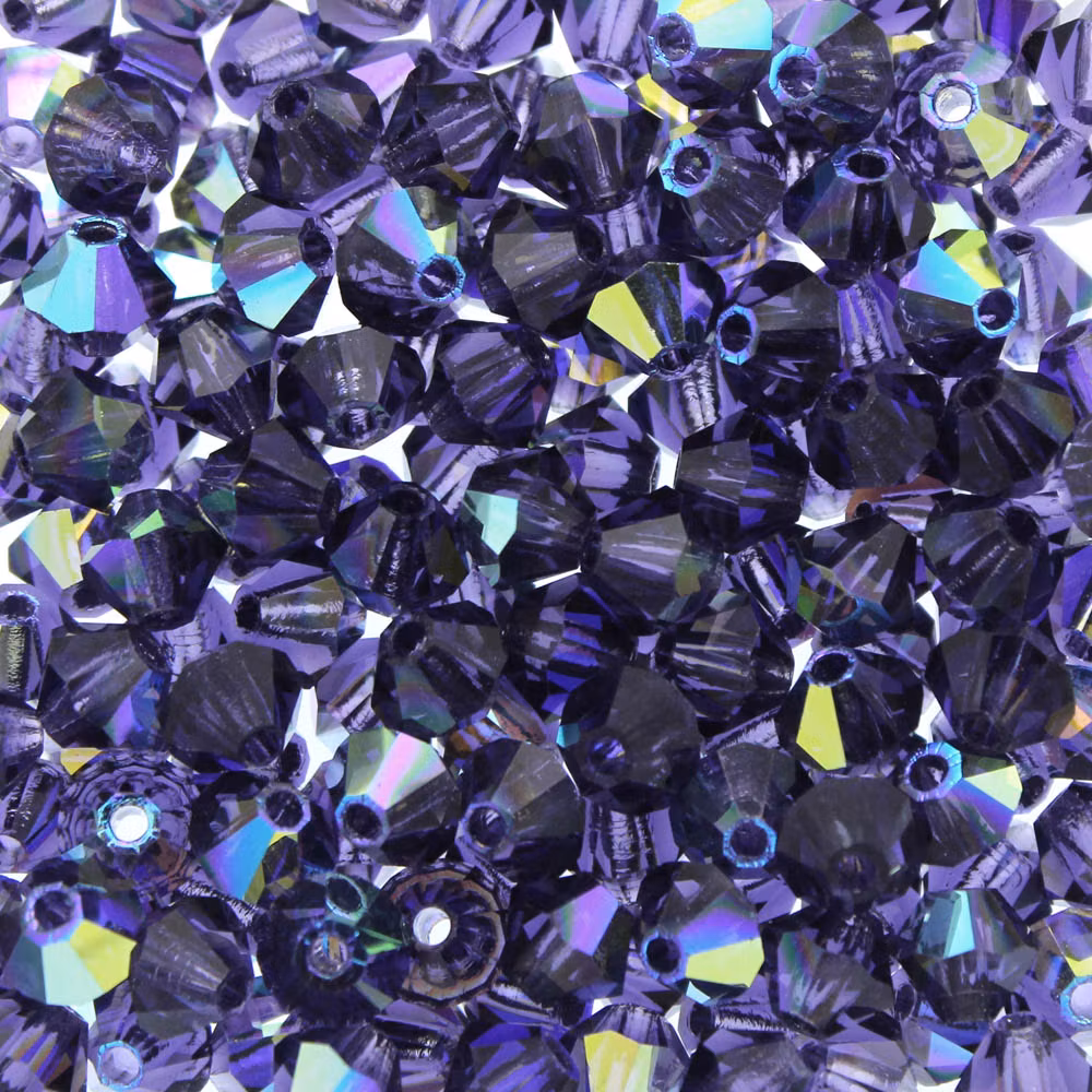 Deep Tanzanite AB Preciosa Bicone 4mm 24st
