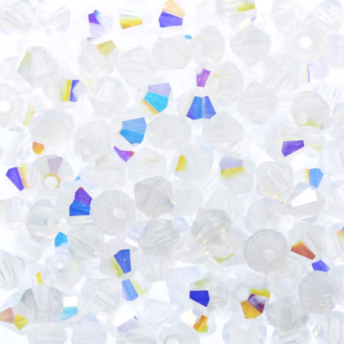 White Opal AB Preciosa Bicone 4mm 144st