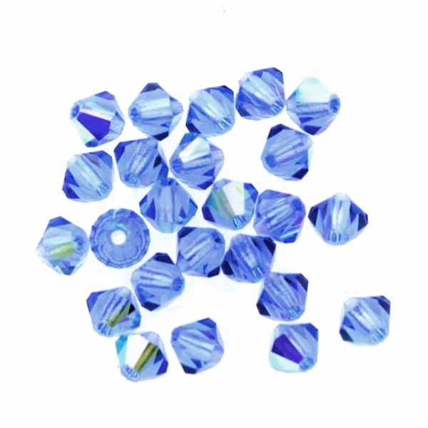 Sapphire AB Preciosa Bicone 4mm 24st