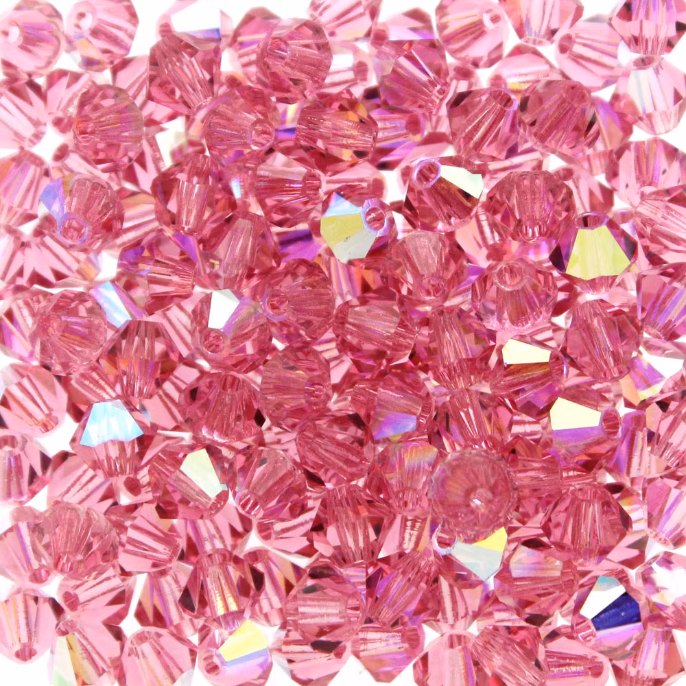 Rose AB Preciosa Bicone 4mm 24st