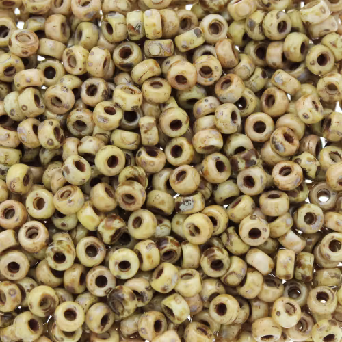 Opaque White Dark Travertin Matubo Seedbeads 8/0 5g