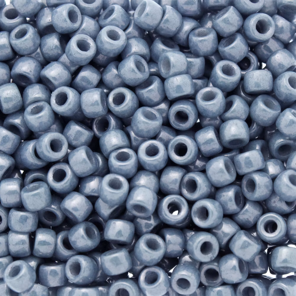Opaque White Blue Luster Matubo Seedbeads 7/0 5g