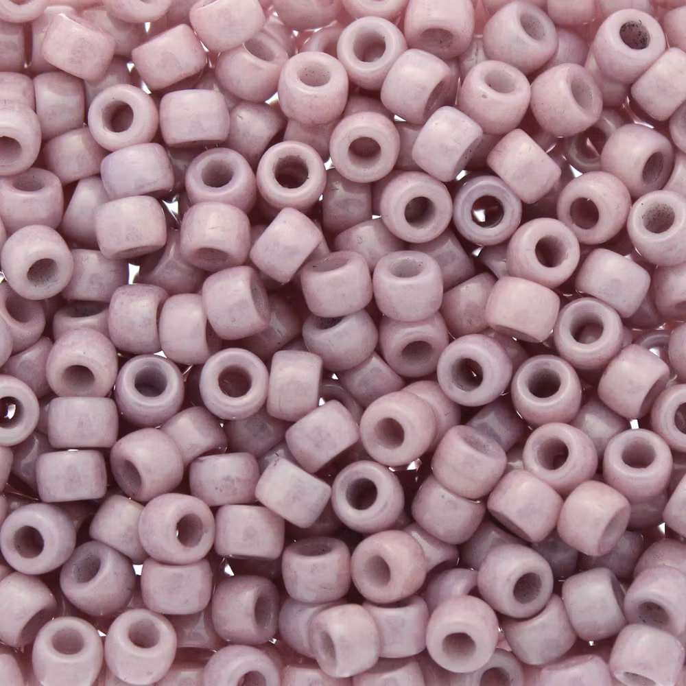 Opaque White Lila Luster Matubo Seedbeads 7/0 5g