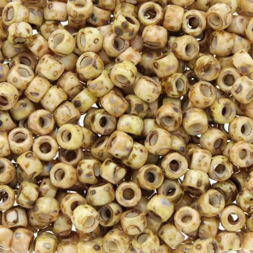 Opaque White Dark Travertin Matubo Seedbeads 7/0 5g