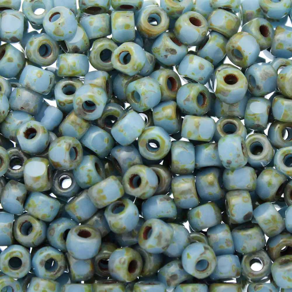 Opaque Turquoise Dark Travertin Matubo Seedbeads 6/0 3cut 5g
