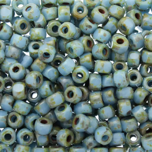 Opaque Turquoise Dark Travertin Matubo Seedbeads 6/0 3cut 5g