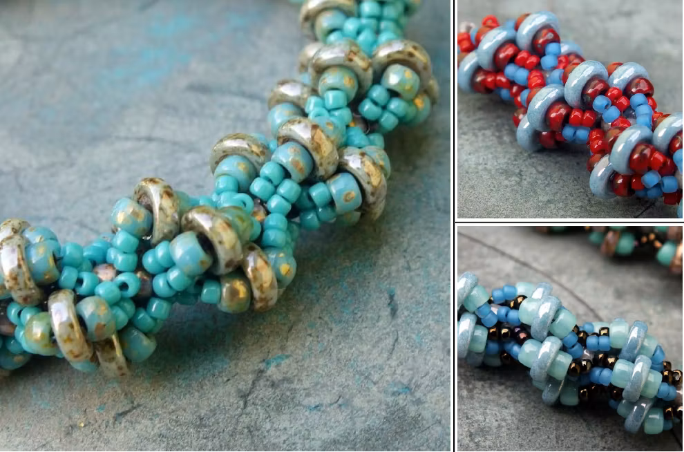 Spiral Rope with Matubo Beads Armband PDF