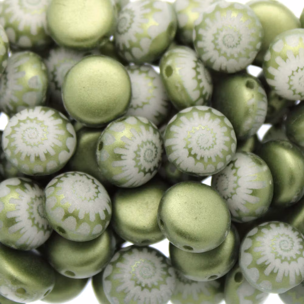 Alabaster Pastel Olivine Snail Candy 8mm 5g