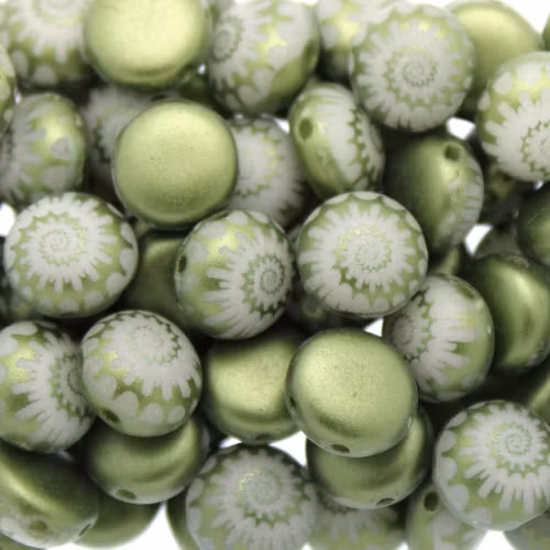 Alabaster Pastel Olivine Snail Candy 8mm 5g