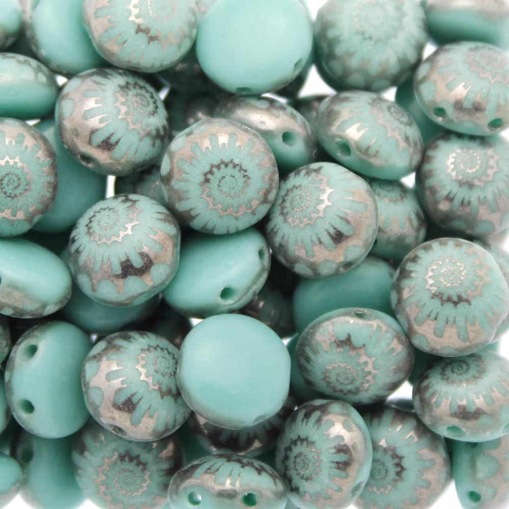 Opaque Green Turquoise Chrome Snail Candy 8mm 5g