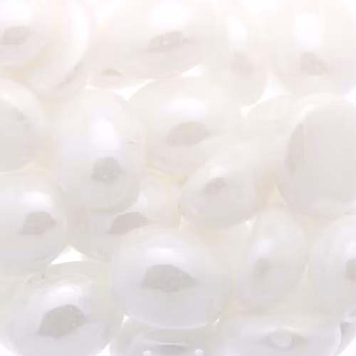 Opaque White Shimmer Candy Oval 12x10mm 5g