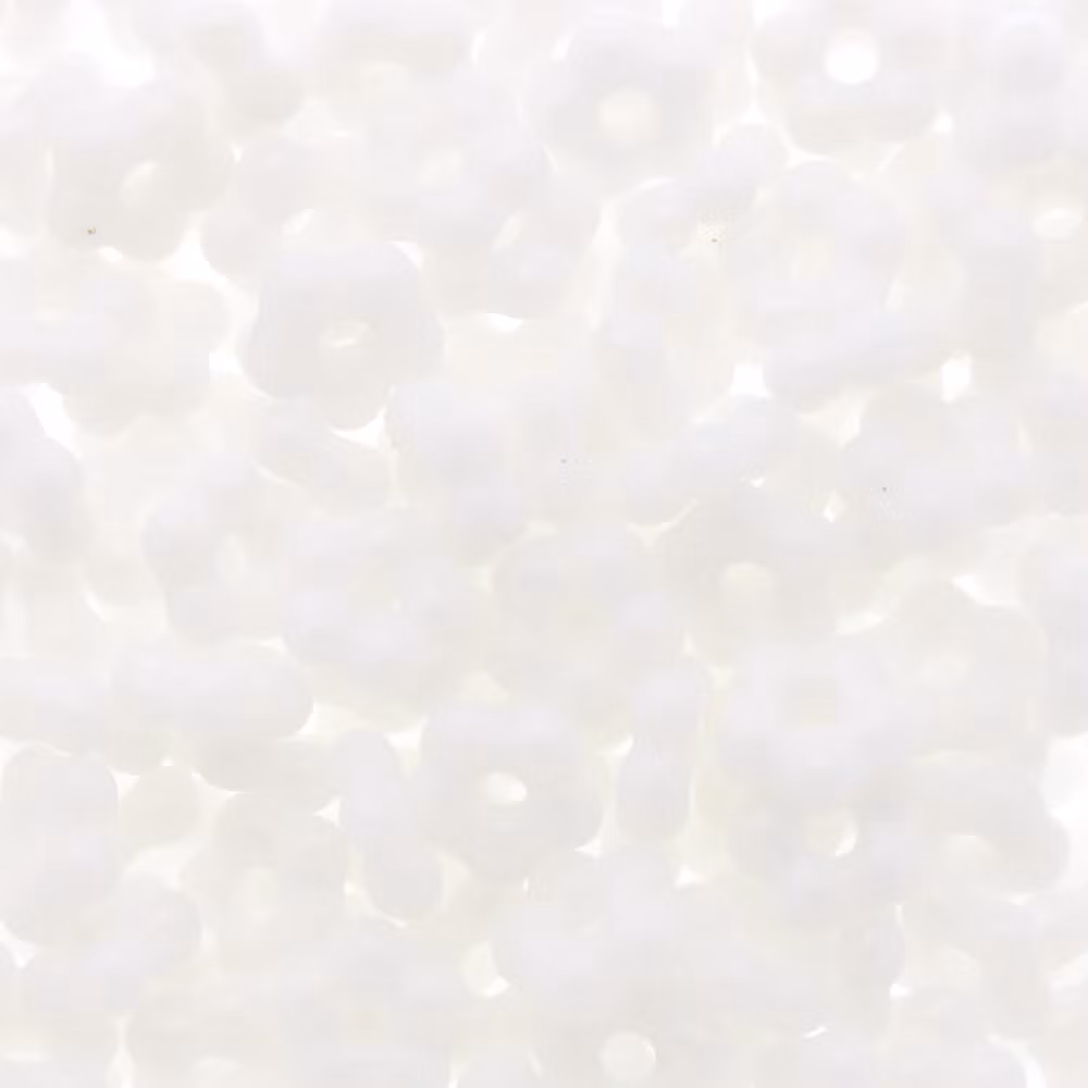 Opaque White Flower Bead 5g