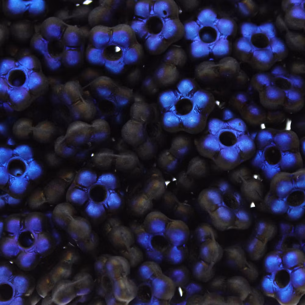 Jet Azuro Full Matted Flower Bead 5g