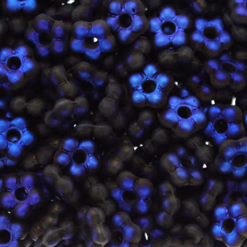Jet Azuro Full Matted Flower Bead 5g