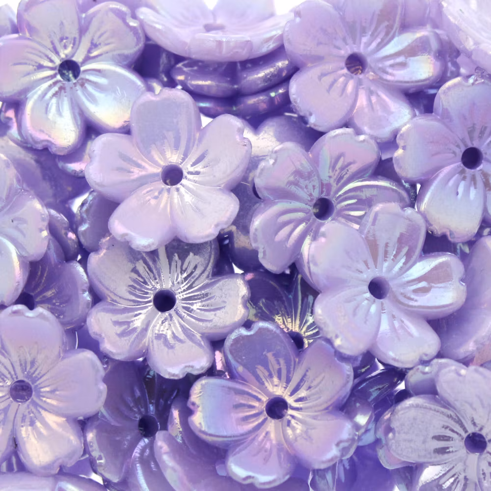 Violet AB Blomma Akrylpärla 5-bladig 12mm 10st
