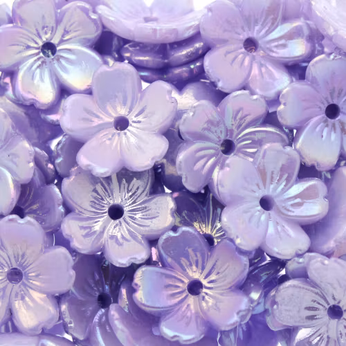 Violet AB Blomma Akrylpärla 5-bladig 12mm 10st