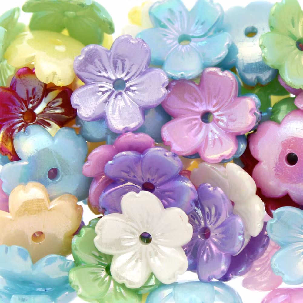 Mix AB Blomma Akrylpärla 5-bladig 12mm 10st
