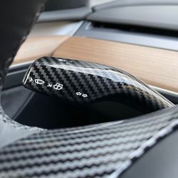 Ohjauspyörän vipujen paneelit  kiiltävä hiilikuitu - Tesla Model Y