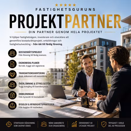 Projektpartner för ombildning & fastighetsutveckling.