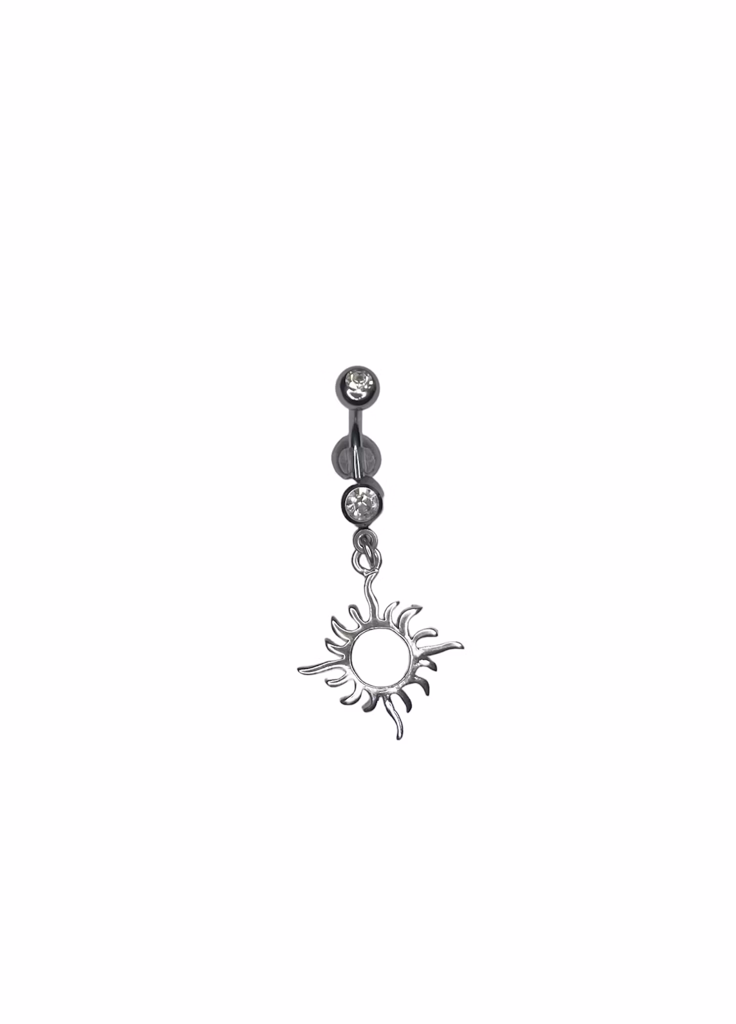 Navelsmycke med sol, 1,6x10 mm