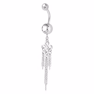 Navelsmycke med evighetssymbol 1,6x8 mm