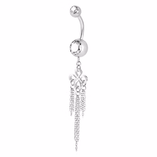 Navelsmycke med evighetssymbol 1,6x8 mm