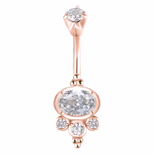 Lyxigt Navelsmycke i rosé 1,6x8 mm