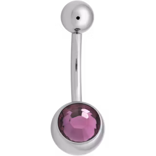 Navelsmycke olika färg med en sten 1,6x12 mm