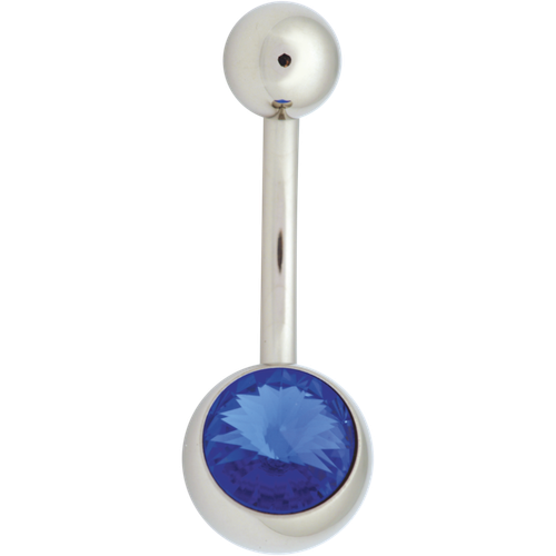 Navelsmycke olika färg med en sten 1,6x10 mm