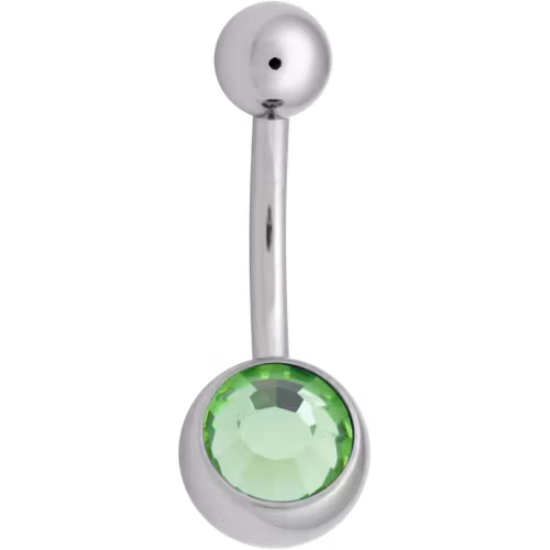 Navelsmycke med en sten olika färg 1,6x8 mm