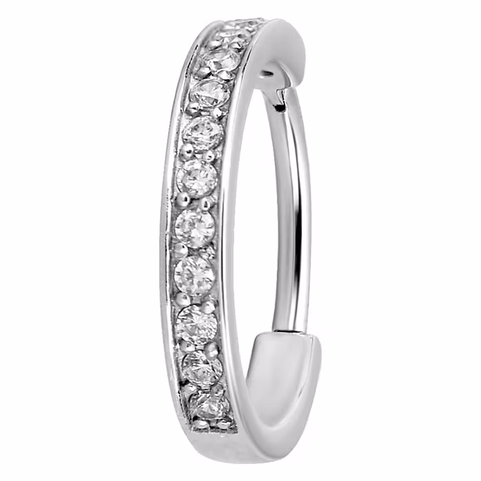 Ring med vita kristaller 1,2x8 mm