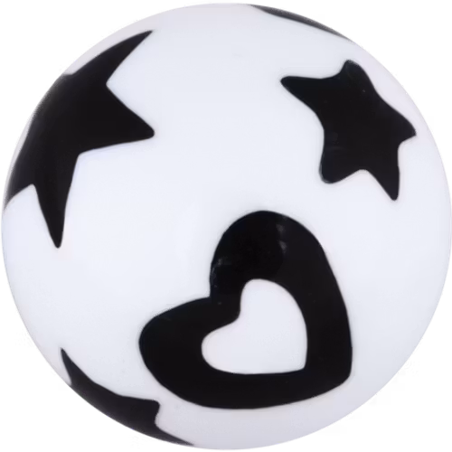 Kula med stjärna och hjärta 6 x 1,6 mm