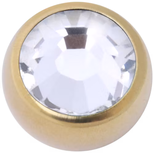 Guldig kula med vit sten 4 x 1,2 mm