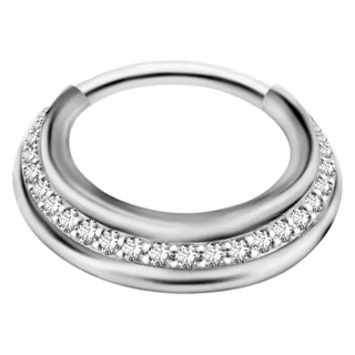 Septumsmycke med vita stenar i mitten 1,2 X olika storlek