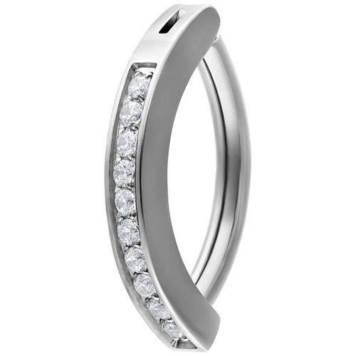 Clickerring med vit strass på framsidan Titan 1,6 mm