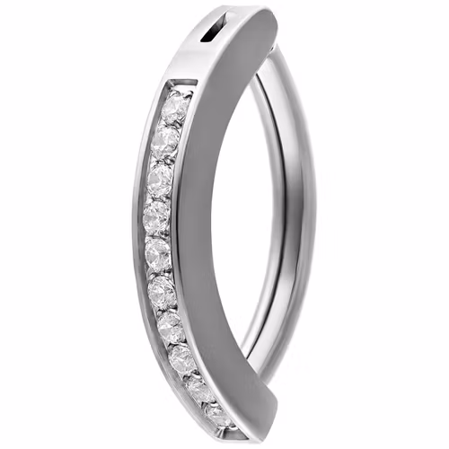 Clickerring med vit strass på framsidan Titan 1,6 mm