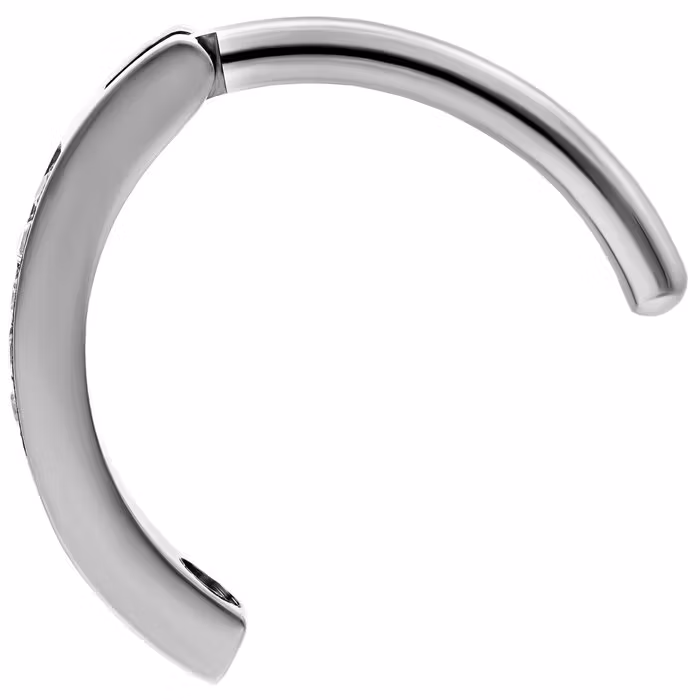 Clickerring med vit strass på framsidan Titan 1,6 mm