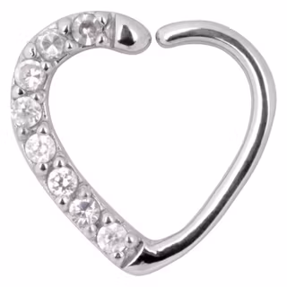 Hjärtformad ring med glitter på ena sidan 1,2x11 mm