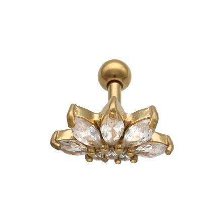 Guldig stav med en lotusblomma 1,2x6 mm