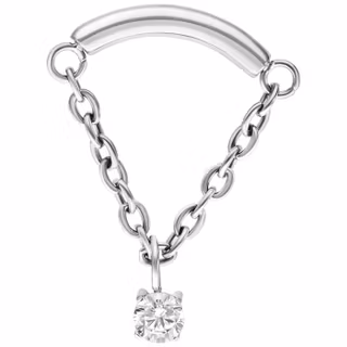 Floating helix smycke med en hängande kristallsten