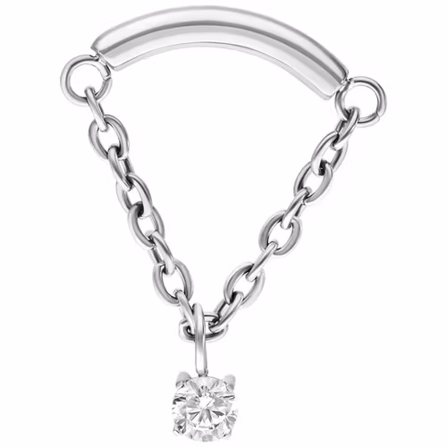 Floating helix smycke med en hängande kristallsten