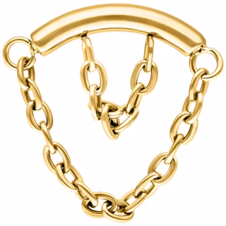 Floating helix smycke i guldig färg med två hängande kedjor