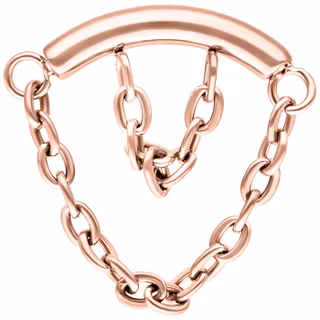 Floating helix smycke i rose med två hängande kedjor