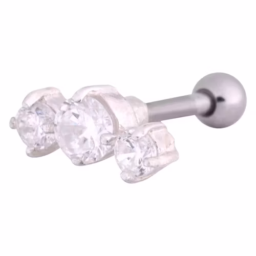 Stav med tre vita kristaller 1,2x6 mm