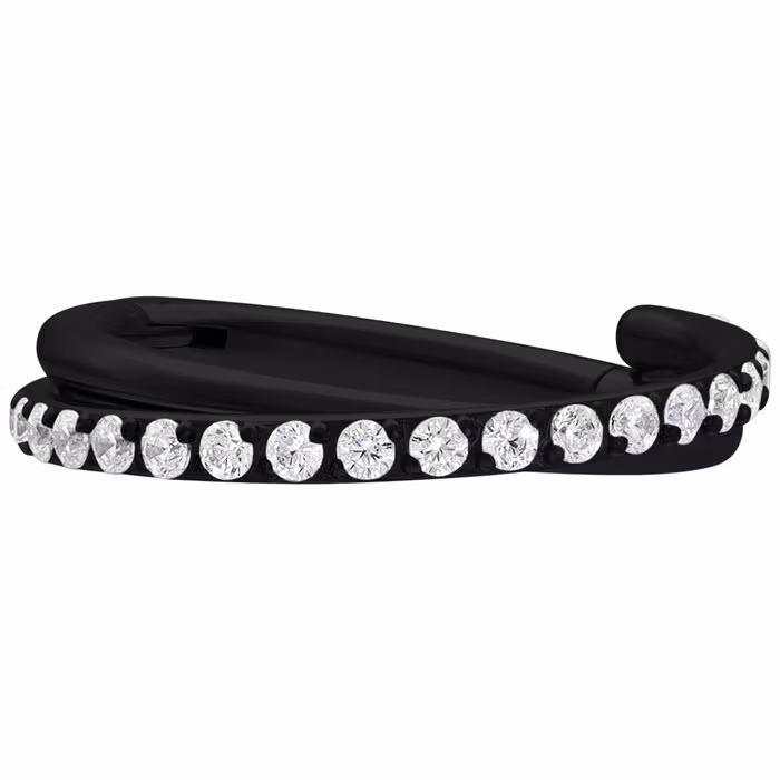 Crossed clickerring i svart Titan 1,2x olika storlek