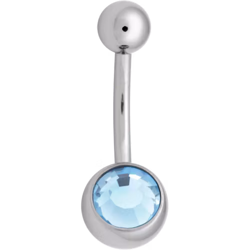 Navelsmycke med en sten olika färg 1,6x6 mm