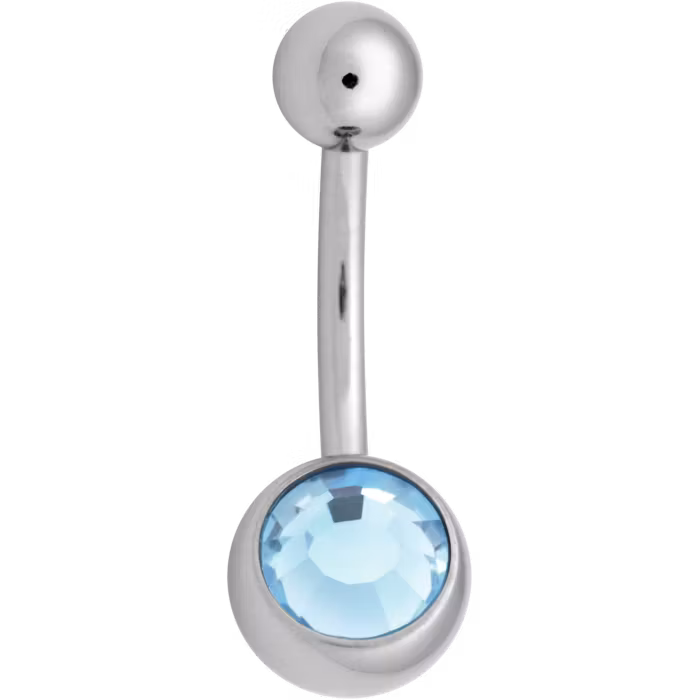 Navelsmycke olika färg med en sten 1,6x12 mm