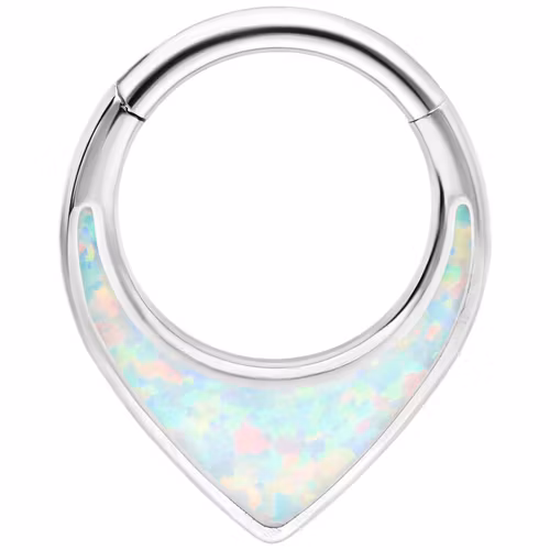 Droppformat septumsmycke opal Titan 1,2x8 mm